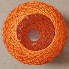 手工編織燈罩 DIY 圓形檯燈落地燈外殼防刺眼柔光燈罩, 橙色,直徑20釐米 上下開口