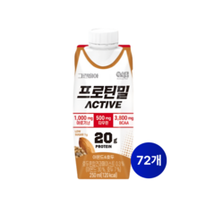 정식품 그린비아 프로틴밀 액티브 아몬드와호두 균형영양식 250ml x 72팩, 72개