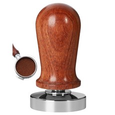 에스프레소 커피 탬퍼 51mm - WYLOSUA 스프링 장착 핸드 프리미엄 바리스타 탬퍼 플랫 스테인리스 스틸 베이스 도구 포함