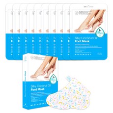 매드포코스 촉촉한 실키 코코넛 오일 풋마스크, 10개입, 1개, 16ml