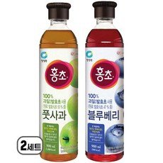 청정원 홍초 풋사과 + 블루베리, 2세트, 1.8L