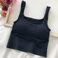 디아쿠아 케리 요가웨어 필라테스 패드 내장형 골지 브라탑 나시