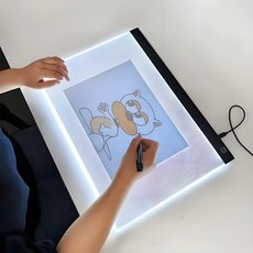 LED 드로잉 패드 따라그리기 라이트박스 카피보드 드로잉보드 3단 밝기조정, 1개