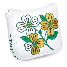 골프 스퀘어 힐 샤프트 망치 퍼터 커버 헤드커버 플라워 마그네틱 클로저 우아한 자수 프리미엄 가죽, 골프 스퀘어 힐 샤프트 말렛 퍼터 커버 헤드커버, 플라