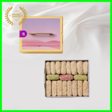 강릉명일한과 수제 찹쌀유과 산자 반반 설명절 선물세트, 500g, 1개