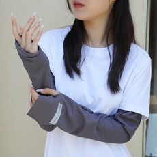 방한 방수 라이딩 예쁜 망사 오토바이 오토바이용품 커플 장갑 슬리브 여름 아이스 제품 아이스토시 차단토시 자외선, 7.원사이즈 실버스트라이프 다크그레이