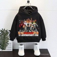 泰坦監控馬桶電視音響人男女童加厚連帽衛衣春秋冬童寬鬆外套上衣 3XDA