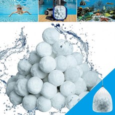 Moritakk 지상 수영장용 모래 필터 펌프용 2.9kg(6파운드) 수영장 필터 볼 재사용 가능한 친환경 필터 볼 수영장 필터 샌드 교체 (68kg(150파운드) 수영장, 1.5 Pounds, Blue, 1개