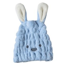 YOGOTI 타월 캡 드라이 캡 헤어 드라이 타월 헤어 캡 수건 모자 키즈 어린이 귀여운 토끼 강한 흡수력 빠른 건조 세안 수영장 목욕 후 겹치기만 하면 되는 7가지 색상 남녀공용