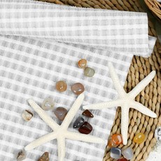 크린라이프 까슬까슬 모던 체크샤워타월 2P, 1세트, 2개입, 화이트