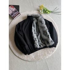 미니멀 폴라 보온 겨울용 왕자 산조 코튼 재킷, XL, 블랙