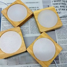 정사각형 실목 받침대 소야등 분위기등 DIY 크리에이티브 조명6CM 8CM 10CM, 6cm 사각 보드 따뜻한 빛/백색광