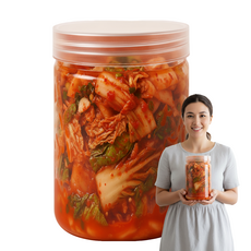 자연톡 여행용 캔 썰은 배추 맛김치 깔끔 뚜껑 캡 PET 용기 팩 캠핑 휴대용 자취 소량 소포장, 1개, 1kg