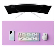 리팟 가죽 데스크 매트 와이드 장패드 마우스패드 논슬립 키보드패드, 라벤더