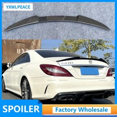 메르세데스벤츠 CLS C218 W218 11-17년 350 500 550 CS 스타일 카본 파이버 블랙 리어 스포일러 호환, FRP 유광 블랙