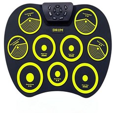 전자드럼패드 미니 초보자 연습용 연습 초보 가정용, E. 노란색 휴대용 게임 스피커