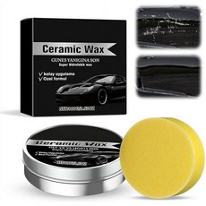 티타늄 세라믹 왁스 크림 강력한 보호력의 자동차 코팅 광택 왁스 스크래치 수리 제거 페이스트 광택제 차량 페인트 관리 지속적인 보호 스펀지 포함 순한 포뮬러 광택제, 티타늄 세라믹 왁스 크림, 강력 보호 자동차 코팅 폴리