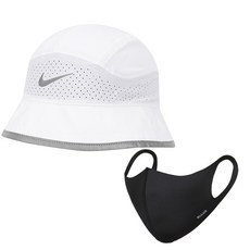 NIKE 透氣運動漁夫帽+時尚口罩, 白色的