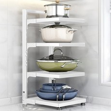 스텔라룸 높이조절 냄비 후라이팬 정리대 거치대, 화이트, 4단