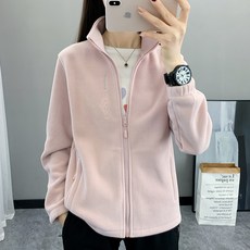 LIZANGZANG 아웃도어 플리스 여성 봄가을 상의 따뜻한 등산 바람막이 내피 플리스 코트 가디건