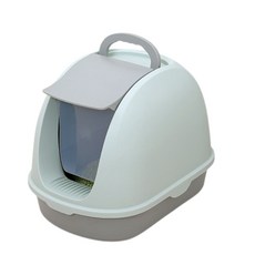 Yeego 前掀式貓砂盆 防濺砂 寬敞空間 簡約時尚, 綠色, 1個