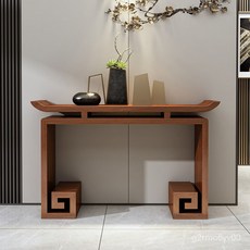 UBV 新中式實木玄關桌 靠牆條案 玄關櫃 供桌 佛臺 財神桌 端景臺, 帶抽屜-140-36-86cm,整裝, 1個