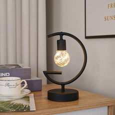 【台灣出貨】W網路爆款 北歐風 鐵藝裝飾燈 室內擺件 創意造型夜燈 氛圍夜燈 造型紅酒杯銅線燈 聖誕小夜燈 禮物, 黑色G字檯燈,暖光-電池款