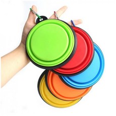 애완동물 접이식 밥그릇 애완견 강아지 외출 산책 물그릇 PP-10026, 옐로우(10026-2), 옐로우(10026-2)