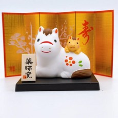 藥師窯 錦彩招福干支置物 馬年擺飾 開運招福