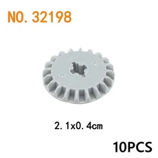 기술 장비 차축 벽돌 부품 웜 랙 Conector MOC 기차 자동차 크레인 모델 18942 18940 62821 호환 조립 입자, 32198-gray10pcs