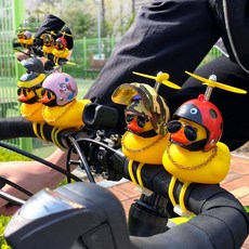 자전거악세사리 자전거용 러버덕 오리 장식 악세사리 헬멧 벨 라이트, 공룡-자전거