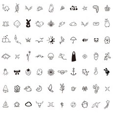 케이엠 타투 스티커 셀프 헤나 인스턴트 문신, 1세트, 타투색 9번