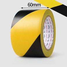 제이 안전선 마스킹테이프 스티커 경고테이프 방수테이프 인테리어 공사현장, 6.0cm 롤 블랙 앤 옐로우, 1개