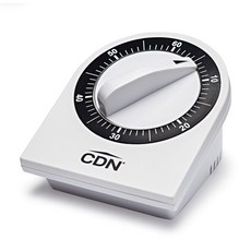 cdn 컴팩트 60분 기계식 타이머-화이트 화이트, White, 3 X 3-5/8" Dial