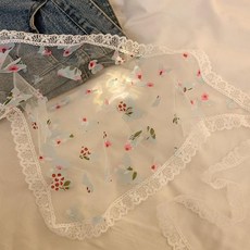 NPNE 臺灣出貨 多巴胺浪漫蝴蝶蕾絲三角頭巾 女包頭 法式氛圍感髮帶 田園風海邊照