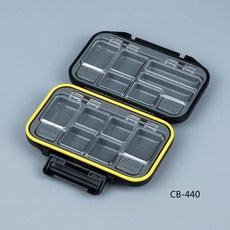 MEIHO明邦 防水路亞配件盒CB-440 日本進口彈簧蓋磯釣配件收納零件盒魚鉤盒釣魚工具箱可開發票, 1個, CB-440黑色
