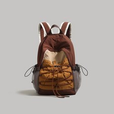 柏雅圖簡約雙肩包2026女大學生書包戶外運動揹包登山包短途旅行包, 棕色小號