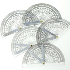 과학수업 실험용 투명 각도기 세트 팬시자 신학기필수품 학생용 콤파스 삼각자 답례품, 1개