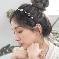 華麗迷醉派對手工髮箍-H10135，手工製作，多種風格可選，派對變裝必備，輕巧舒適配戴, 黑, 1個