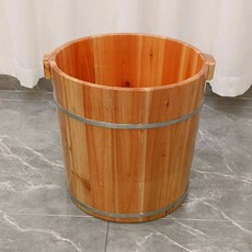 간이 가정용 습식 원형 나무욕조 반신욕기 히노끼, 기본 색상, 35cm 단일통