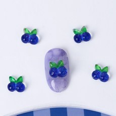 백억언니 베리 과일 네일파츠 4개입, 1개, 블루베리 4개입 (P656)