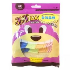 Plackers 鯊魚寶寶造型兒童牙線棒32入 兒童專用 水果口味 含氟牙線 獨立包裝, 1個, JJ BAMBINO兒童安全牙線棒40入