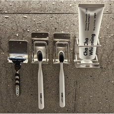 아크배라 304 올 스텐 칫솔걸이 무타공 칫솔꽂이 세트, 2인용, 1개