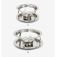 [쉐프앤쿡] 고체연료용 스텐 알콜스탠드 업소용 샤브샤브 수육 보쌈 캠핑, 1개, 알콜다이 소 16cm