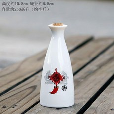 日式陶瓷酒壺 分酒器 醒酒器 溫酒器, 1個, 半斤日式圓壺 中國結
