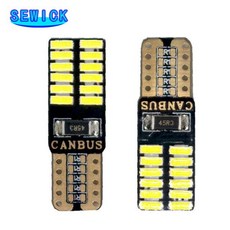 100pcs Canbus T10 W5W 194 501자동차 24SMD 폭 램프 흰색 12V/24V에 대 한 LED 내부 계기 조명 전구, [05] WHITE, [01] 12V, 1개