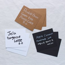 프로필파츠샵 블랙 크래프트 화이트 카페 매장 가격표 POP 베이커리 종이라벨 메모지 쇼카드 8 x 7 cm, 100장