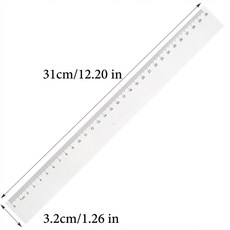 투명 직선 눈금자 20cm30cm40cm50cm 고정밀 수학 도면 측정 사무실 학습 문구 용품 9703, 02 30cm