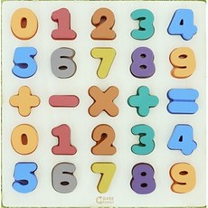 어린이 창의력향상 색구분 숫자놀이 셈하기 원목퍼즐/ 어린이집장난감 셈알기 유아, 25피스, 1개