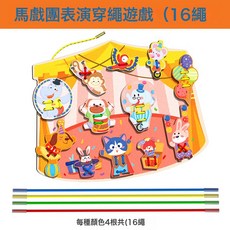 兒童穿繩益智動手能力玩具寶寶馬戲團消防車職業場景穿繩木質拼板, 1個, 馬戲團表演穿繩遊戲